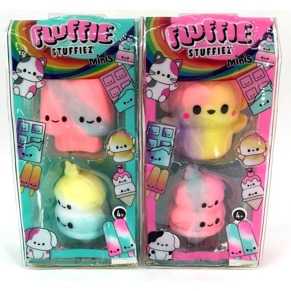 Fluffie Stuffiez Minis Lot 2 Packs 4 Plush Surprise Reveal MGA New Sealed